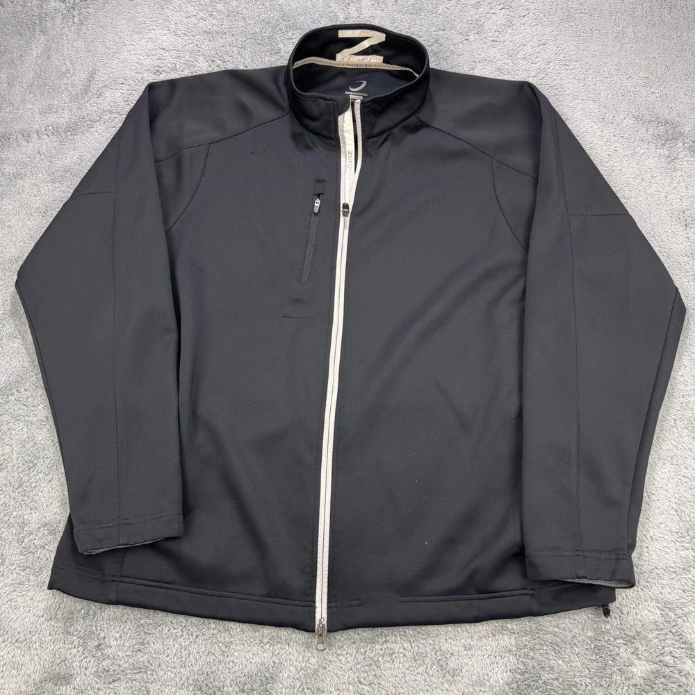 Zero Restriction Tour Series Jacket Men's 2XL Black Full Zip Windbreaker Golf